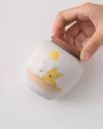 Hand-painted Couple Bunny Ceramic Tea Canister with Lid 120ml