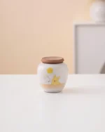 Hand-painted Couple Bunny Ceramic Tea Canister with Lid 120ml