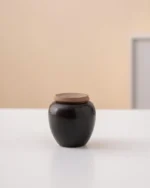Hand-painted White Crane Ceramic Tea Canister with Lid 120ml