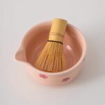 Hand-painted Sakura Ceramic Matcha Bowl Set Pink Matcha Ceremonial Set 450ml