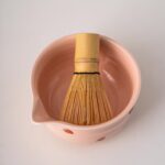 Hand-painted Strawberry Ceramic Matcha Bowl Set Pink Matcha Ceremonial Set 450ml