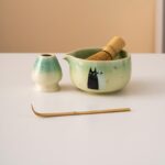 Hand-painted Couple Cat Matcha Bowl Set Unique Matcha Whisk Gift Set 450ml