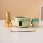 Hand-painted Couple Cat Matcha Bowl Set Unique Matcha Whisk Gift Set 450ml