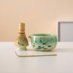 Hand-painted Daisy Ceramic Matcha Bowl Set Unique Matcha Whisk Gift Set 450ml
