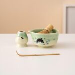 Hand-painted Cute Cat Ceramic Matcha Bowl Set Green Matcha Whisk Gift Set 450ml