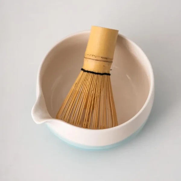 Hand-painted Blue Ceramic Matcha Bowl Set Unique Matcha Whisk Gift Set 450ml